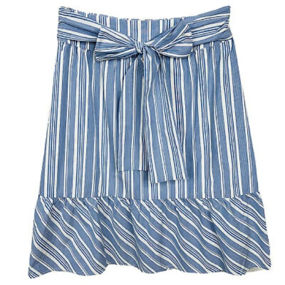 J. Crew striped bow midi skirt